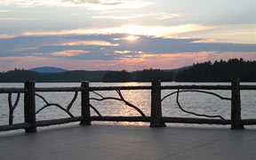 boathouse deck view over oseetah  lake